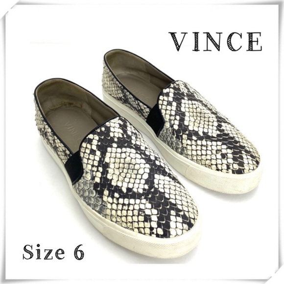 Vince Python Snakeskin Leather Slip on Shoes - Picture 1 of 10